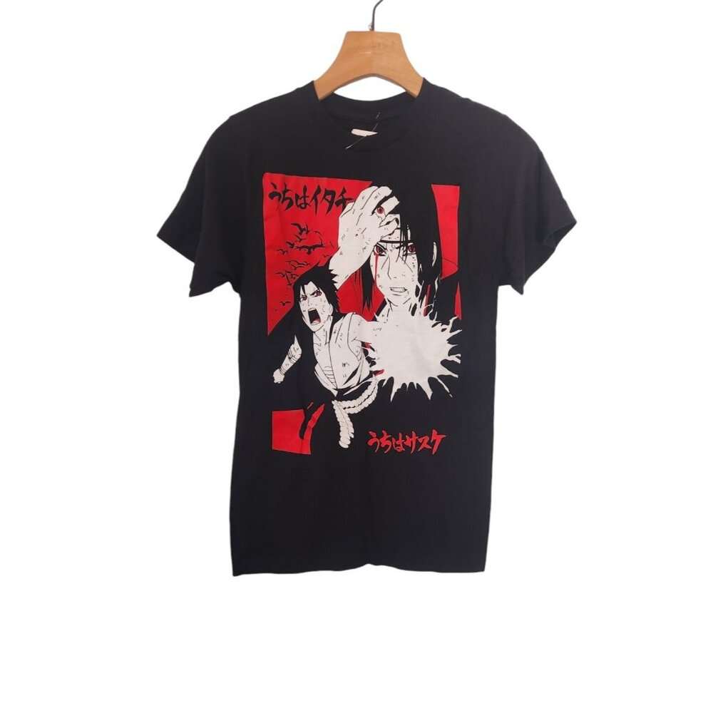 Naruto Uzumaki T-Shirt Men's XS Black & Red Big Graphic Print 2002 Anime NEW NWT